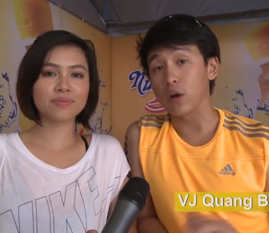 Á Hẫu Hoàng My và VJ Quang Bảo tham gia Ironman 70 3 Việt Nam 2015