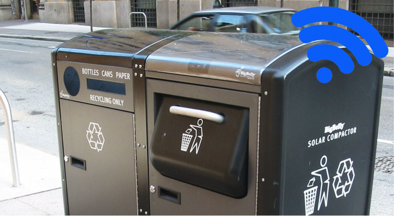 Những thùng rác này hoạt động bằng năng lượng mặt trời